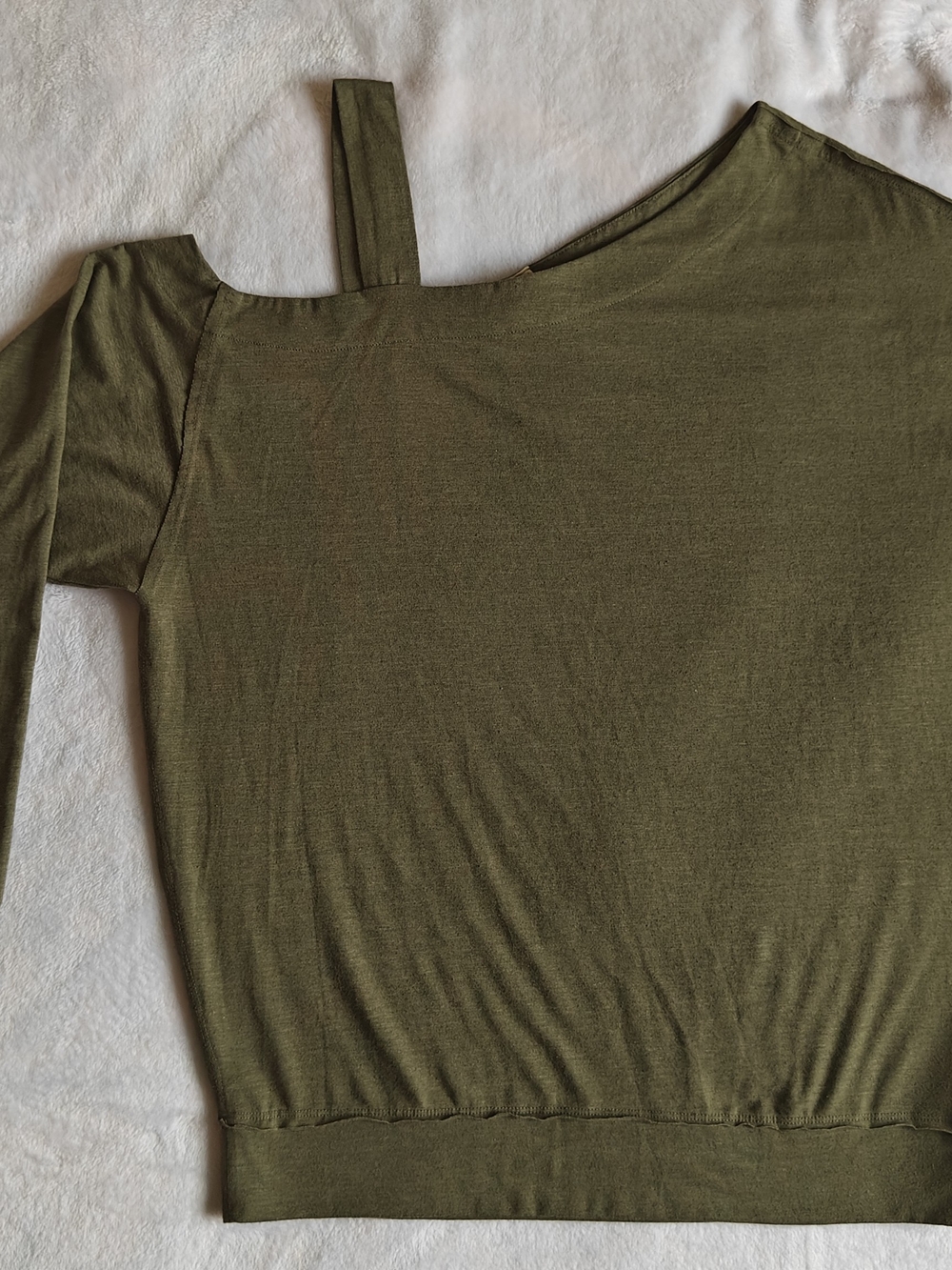 We The Free Women Knit Pullover Sweater Green Cold Shoulder Long Sleeve M